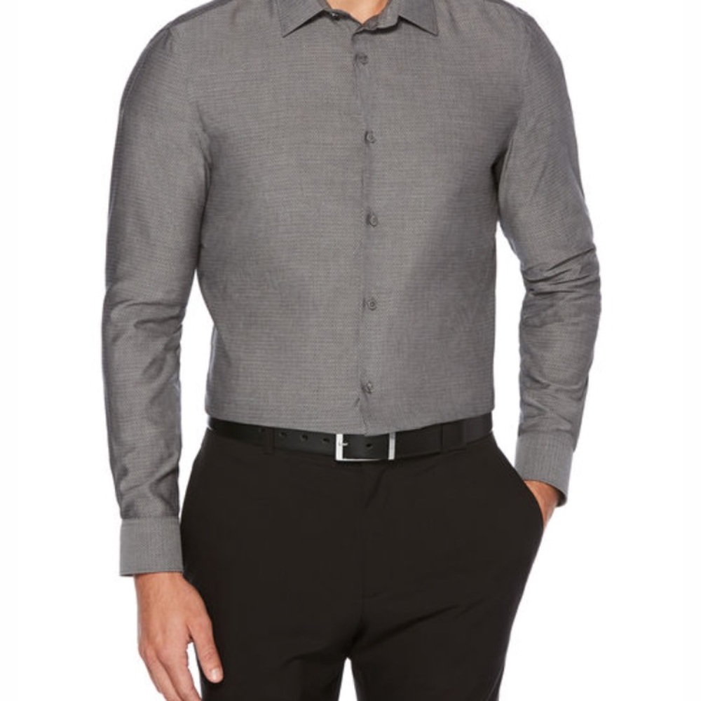 Perry Ellis portfolio men’s grey Button Up shirt